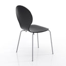 Set von 4 Stühlen Moderne Wohnzimmer, Wohn-Und Esszimmer Schwarz-Füße Chrom
