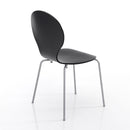 Set von 6 Stühlen Moderne Wohnzimmer, Wohn-Und Esszimmer Schwarz-Füße Chrom