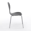 Set von 4 Stühlen Moderne Wohnzimmer, Wohn-Und Esszimmer Schwarz-Füße Chrom