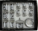 TREND HOME ORIENT SILBER Set aus 12 Gläsern mit Zuckerdose 20 Stk.