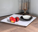 Set mit 2 großen quadratischen Speisetellern mit Marmoreffekt 45 und 50 cm