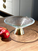 TREND HOME CONE Platzteller aus Glas mit vergoldetem Fuß