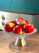 TREND HOME CONE Platzteller aus Glas mit vergoldetem Fuß