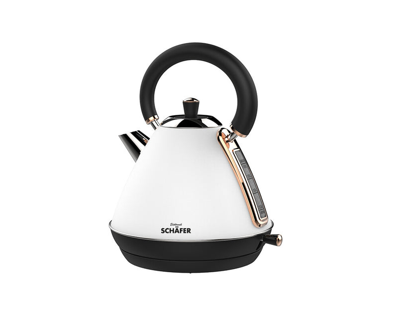 SCHÄFER RETRO Wasserkocher 1,7 Liter weiß gold