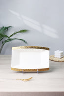 TREND HOME Dikdörtgen sunum tabağı beyaz/gold 30 cm