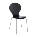 Modern ve Zarif Tek Sandalye Oturma ve Yemek Odası - Siyah - Krom ayaklar