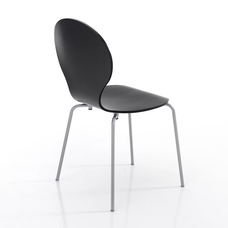 Moderner Stuhl für Wohnzimmer, Wohn-Und Esszimmer Schwarz-Füße Chrom