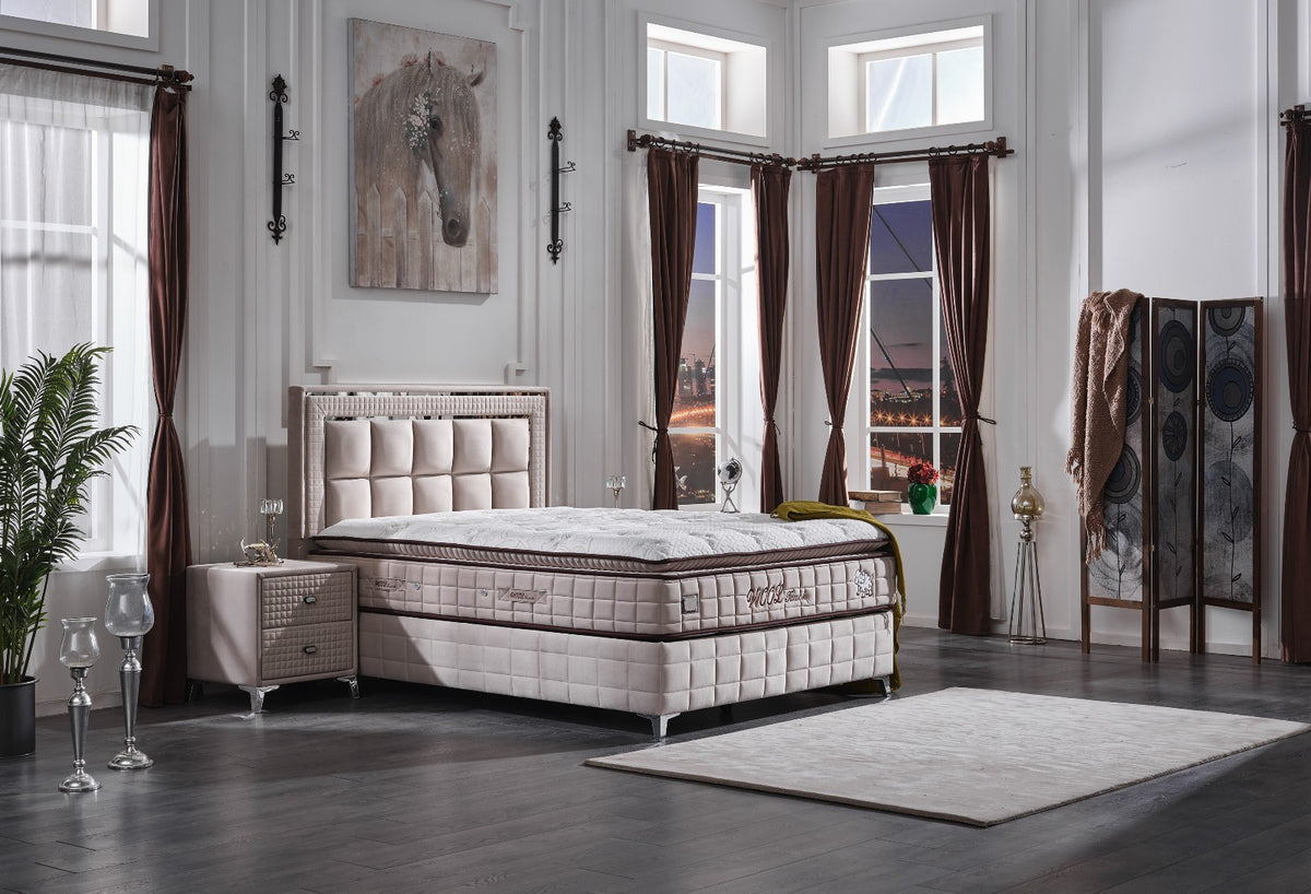 【Saya様】ムーンバット➕heveレディバグトップス2点セット WOOLTOUCH Krem Pedli Koyun Yünü Yaylı Ortopedik Yatak Set - Bella Home