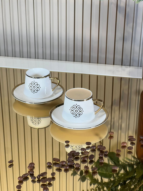 ZELLERFELD Ottoman Tasses à café en porcelaine 6 personnes - Bella Home