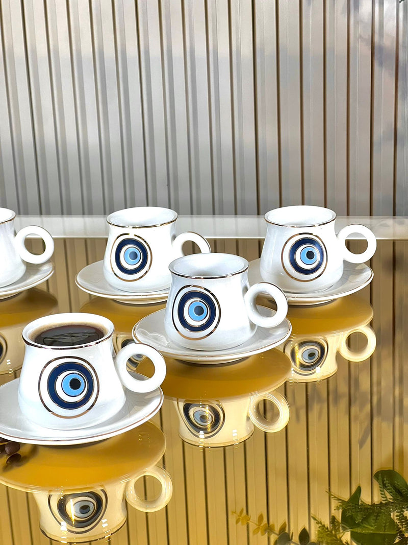 ZELLERFELD NAZAR Tasses à café en porcelaine 6 personnes - Bella Home