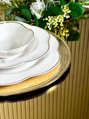 ZELLERFELD ROSA Blanc avec liseré doré Service de table 27 pièces 6 personnes - Bella Home