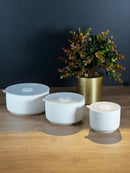 ACAR PURE CARMEN Lot de 3 pots de conservation en porcelaine