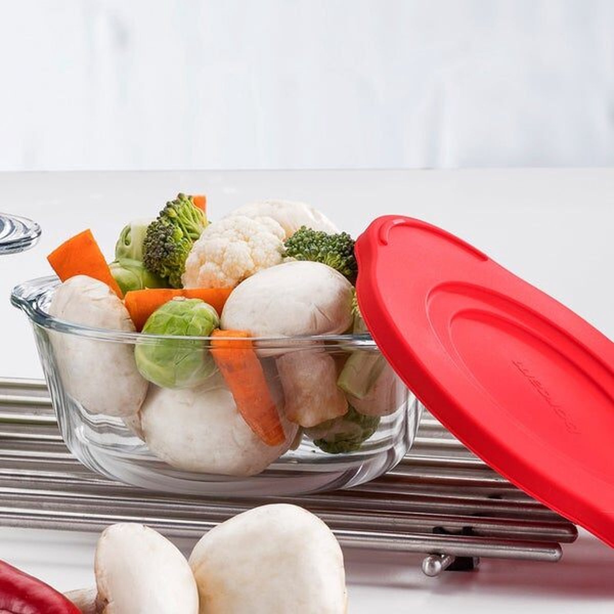 Pasabahce 159021 Set di 3 casseruole Borcam da 6 pezzi Set Pasabahce 159021 Set di 3 casseruole Borcam da 6 pezzi Set