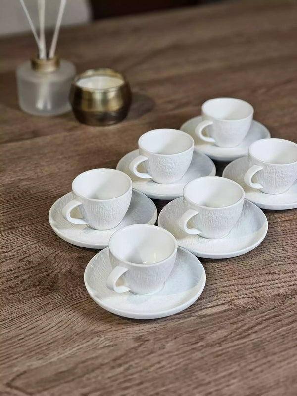 TREND HOME WHITE Tasses à café 12 pièces 6 personnes