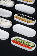 ACAR Set aus 6 ovalen Aperitiftellern aus Porzellan 