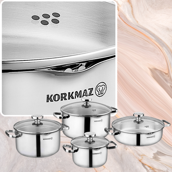 KORKMAZ AQUA 8pcs Cookware Set
