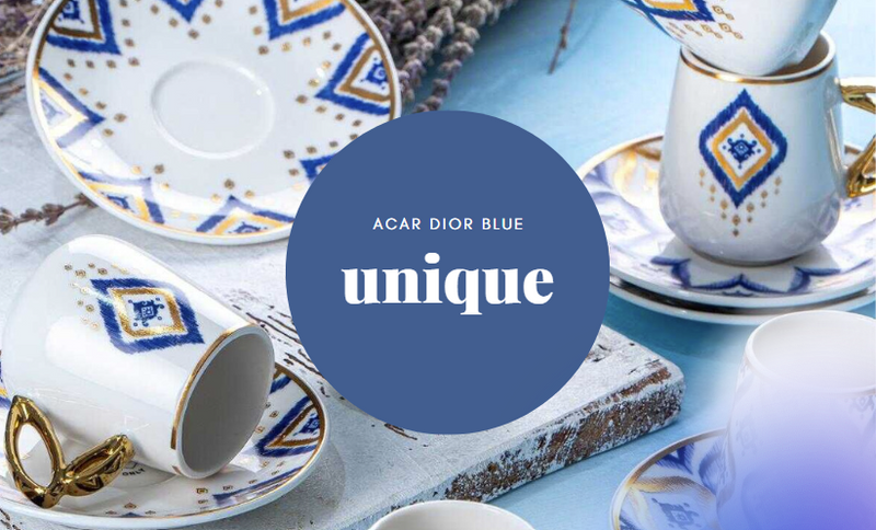 ACAR DIOR BLUE Kaffeetassen aus Porzellan 6 Pers.
