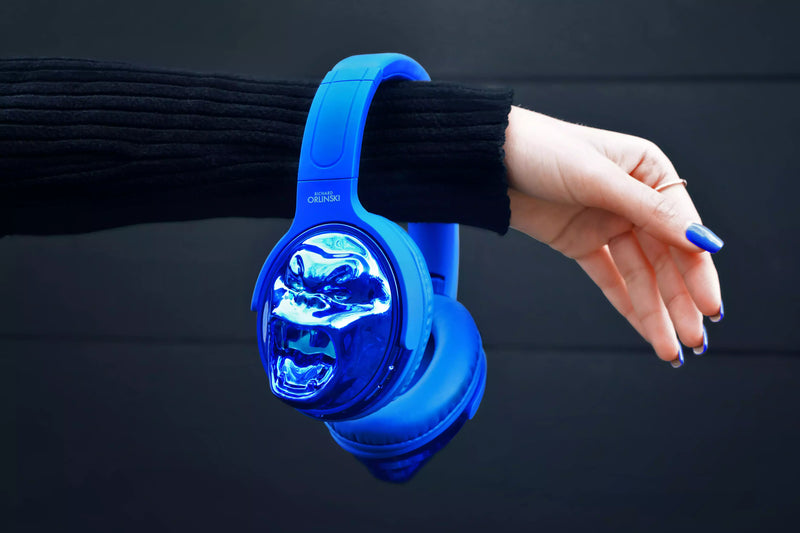 Casque Bluetooth KONG sans fil bleu chrome métallisé by Richard ORLINSKI - Bella Home