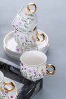 ACAR LIDYA 6 Kişilik Kahve Fincanı Takımı - 90 ml