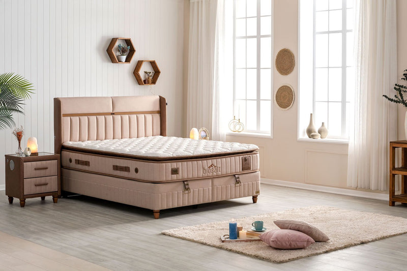 BAMBI BIOSALT Lit coffre, Tête de lit et Matelas au Sel de Roche - Bella Home