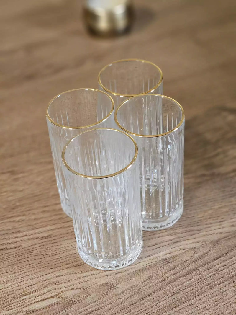 TREND HOME ROYAL GLASS Set mit 4 langen goldenen Gläsern