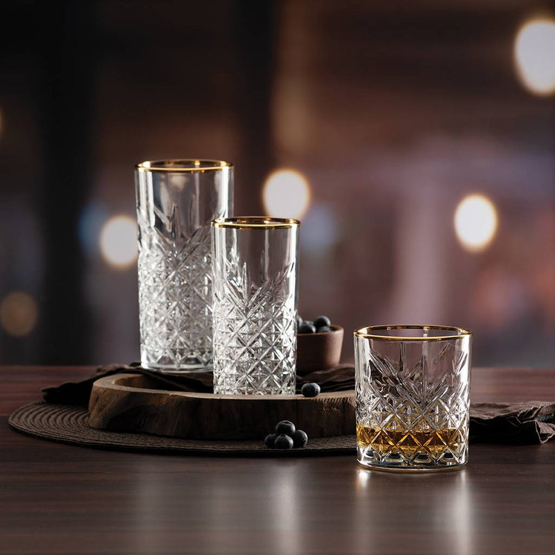 PASABAHCE TIMELESS 4er GOLD TOUCH Longdrink 450 ml glass