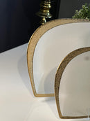 TREND HOME LEAF porselen servis tabağı beyaz/altın 25cm