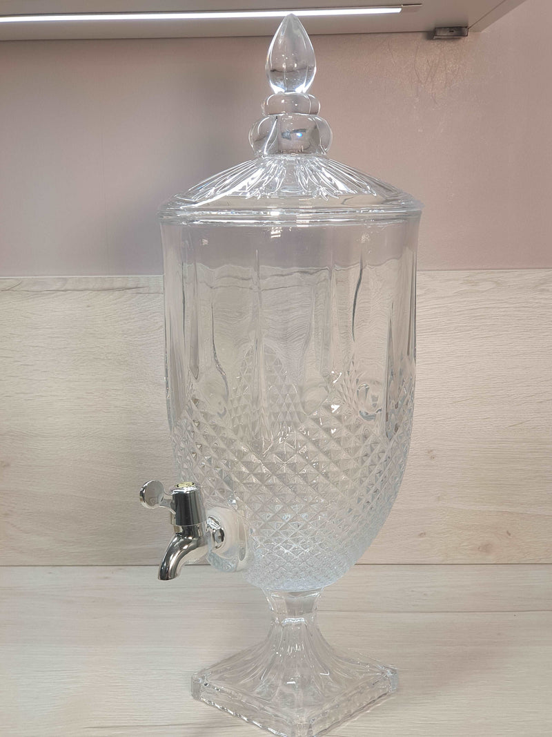 Fontaine à boisson 5L en cristal texture à carreaux - Bella Home