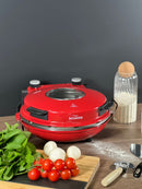 SCHÄFER Pizza Lahmacun Fırını 32 cm aksesuarlı Kırmızı mat