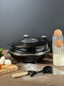 SCHÄFER Pizza Lahmacun Fırını 32 cm aksesuarlı SİYAH mat