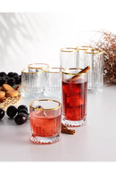 PASABAHCE ELYSIA 4 Verres GOLD TOUCH Long 450 ml PASABAHCE ELYSIA 4 adet GOLD TOUCH Longdrink 450 ml bardak PASABAHCE ELYSIA 4er GOLD TOUCH  Longdrink 450 ml glass