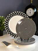 TREND HOME Pasta seti siyah beyaz noktalı 8 parça
