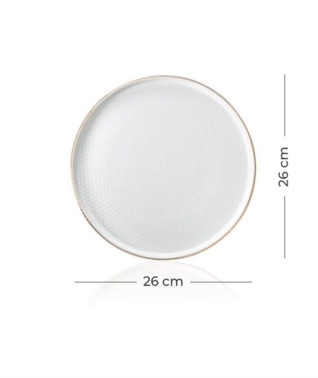 ACAR NORDIC PURE WHITE ISTANBUL Lot de 6 Assiettes plates de 26 cm - Bella Home