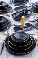 ACAR ROYAL BLACK GOLD Service de table 6 personnes 27 pièces