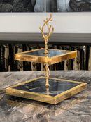 ZEYVE 2 katlı kurabiyelik siyah gold 