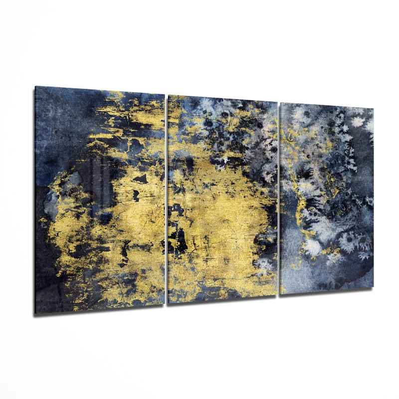 Méga Tableau en verre - Abstrait Gris & Jaune Mega Cam Tablo - Soyut Gri ve Sarı Mega Glastisch-Abstrakt Grau & Gelb