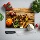 BELLART - Sonbahar dekoru Uv Baskılı Cam Kesme Tablası 35×25 cm