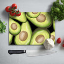 BELLART - Avocado-Zeichnung - Glasschneidebrett mit UV-Druck 35x25 cm