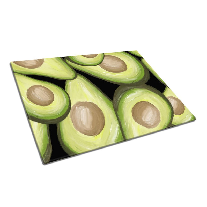 BELLART - Avokado çizimi Uv Baskılı Cam Kesme Tablası 35×25 cm