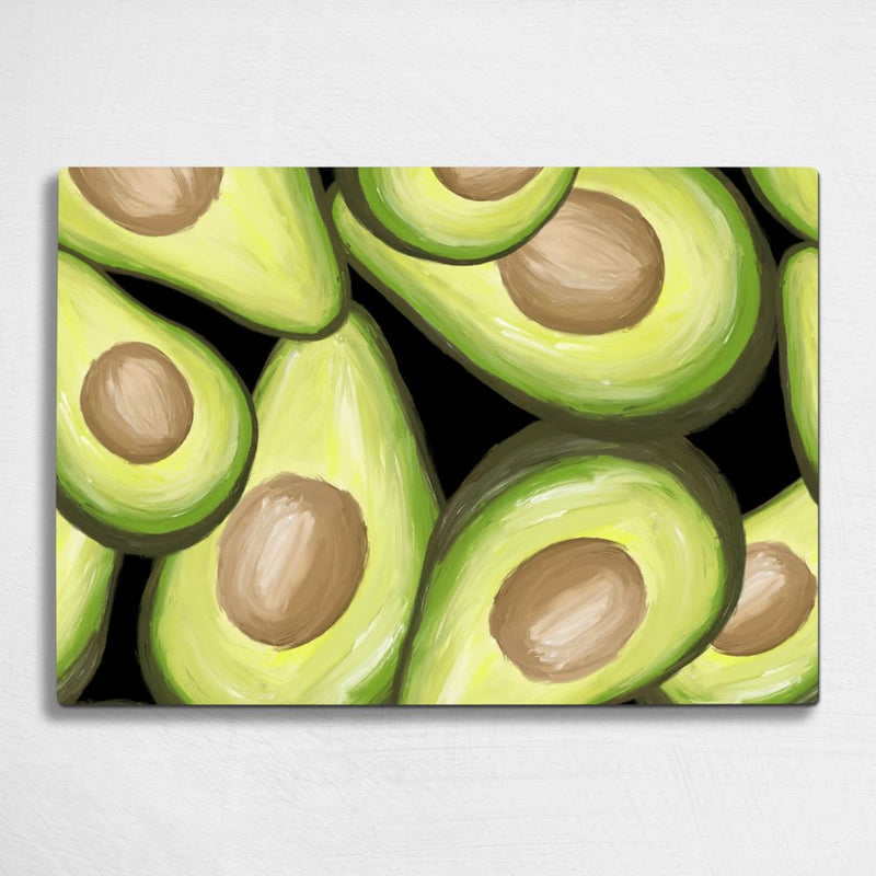 BELLART - Avokado çizimi Uv Baskılı Cam Kesme Tablası 35×25 cm