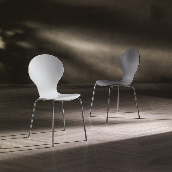 Set von 4 Stühlen Moderne Wohnzimmer, Wohn-Und Esszimmer Schwarz-Füße Chrom