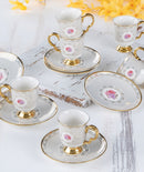 ACAR FIONA Set de 6 tasses à café en porcelaine - 90 ml - Bella Home