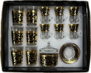 TREND HOME ORIENT GOLD Set aus 12 Gläsern mit Zuckerdose 20 Stk.