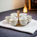 TREND HOME Set aus 6 Aperitifschalen mit drehbarem Ständer