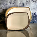 TREND HOME LEAF porselen servis tabağı beyaz/altın 25cm