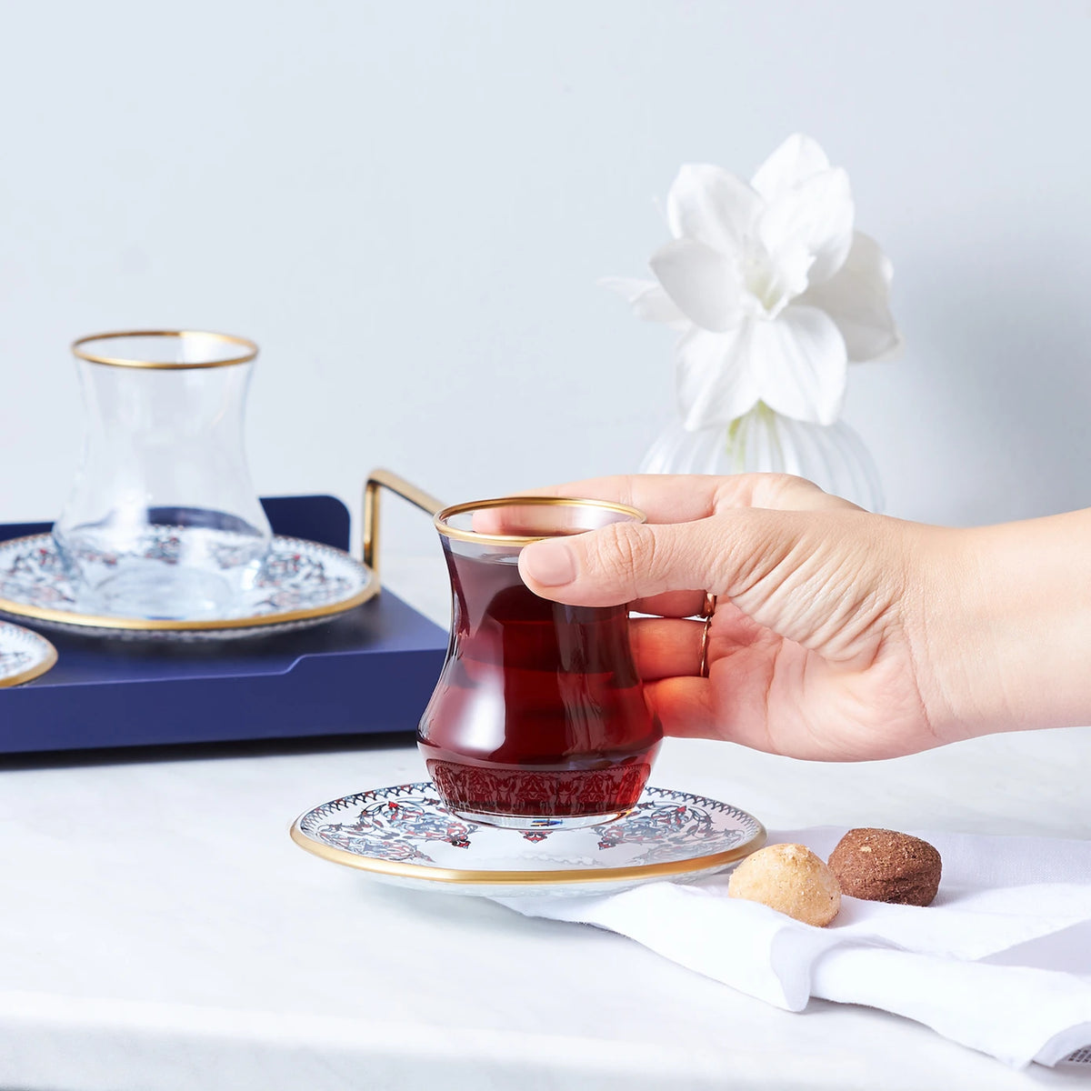 Service à Thé Paşabahçe Lınka 12 Pièces - 140 Ml - Origine Turquie