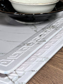 Büyük mermer desenli 2 sunum tepsi 45 ve 50 cm