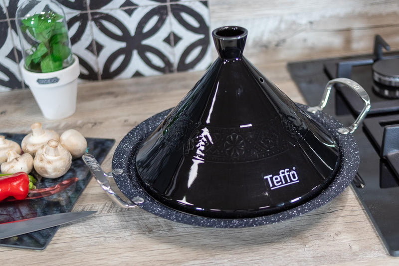TEFFO Tajine noir en céramique et granite - Induction - Tajine Schwarz aus Keramik und Granit - Induktion