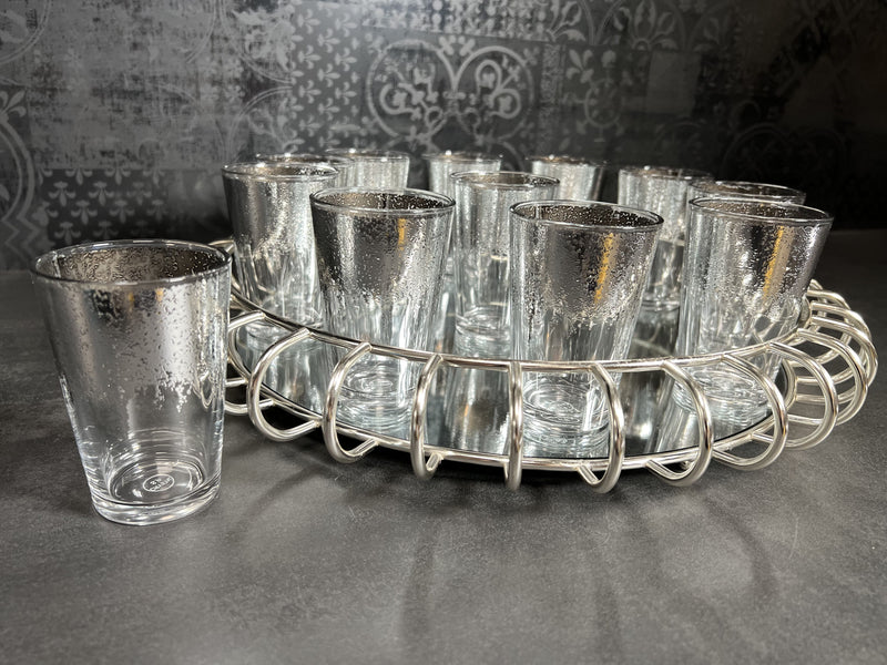 Bella Home Lot de 12 verres à thé argenté 12'li gümüş çay bardağı seti