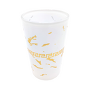 Set aus 12 weißen Teegläsern mit feinem Goldrand